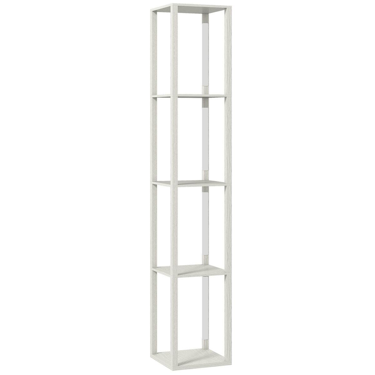 Floor Lamp with Shelves and 3 Brightness Levels - Oak