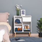 HOMCOM Sideboard Floor Cabinet Storage Cupboard with Drawer and Solid Wood Legs for Bedroom, Living Room, Entryway, Grey