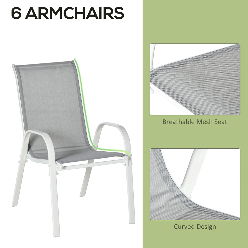 Outsunny Seven-Piece Outdoor Dining Set - Grey
