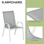 Outsunny Seven-Piece Outdoor Dining Set - Grey