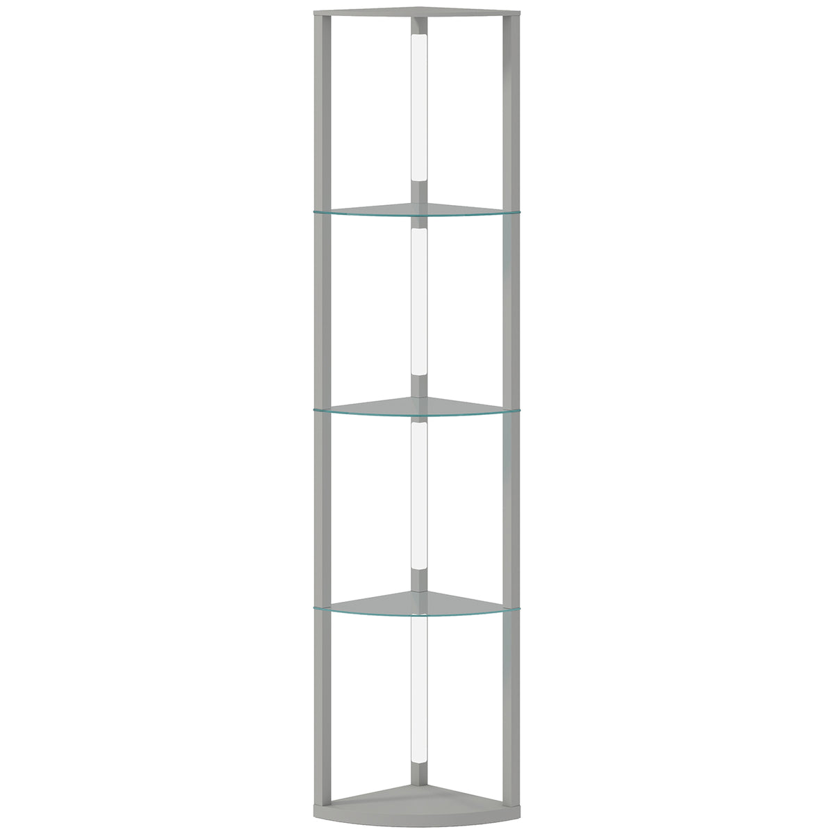 LED Floor Lamp with Shelves, Dimmable Standing Lamp with Foot Switch for Living Room, Bedroom, Grey