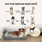 PawHut Dog Sofa Bed, Washable Pet Bed with Removable Cover and Non-Slip Bottom for Cats, Small and Medium Dogs, Grey