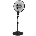 40 cm Pedestal Standing Floor Fan, Oscillation Cooling Fan with Remote Control, Black