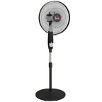 40 cm Pedestal Standing Floor Fan, Oscillation Cooling Fan with Remote Control, Black