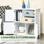 HOMCOM Drawer Table Sideboard Multi-purpose Storage Chest Shabby Chic Entryway Living Room Bedroom Furniture Organizer Unit