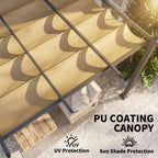 Outsunny 3 x 4m Aluminium Pergola, with Retractable Roof - Khaki