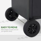 Outsunny 4+1 Burner Gas BBQ Grill, Outdoor Barbecue Trolley with Wheels, Warming Rack, Side Shelves, Cabinet, Thermometer for Garden, Party, Camping, 125 L x 51 W x 100 H cm, Black