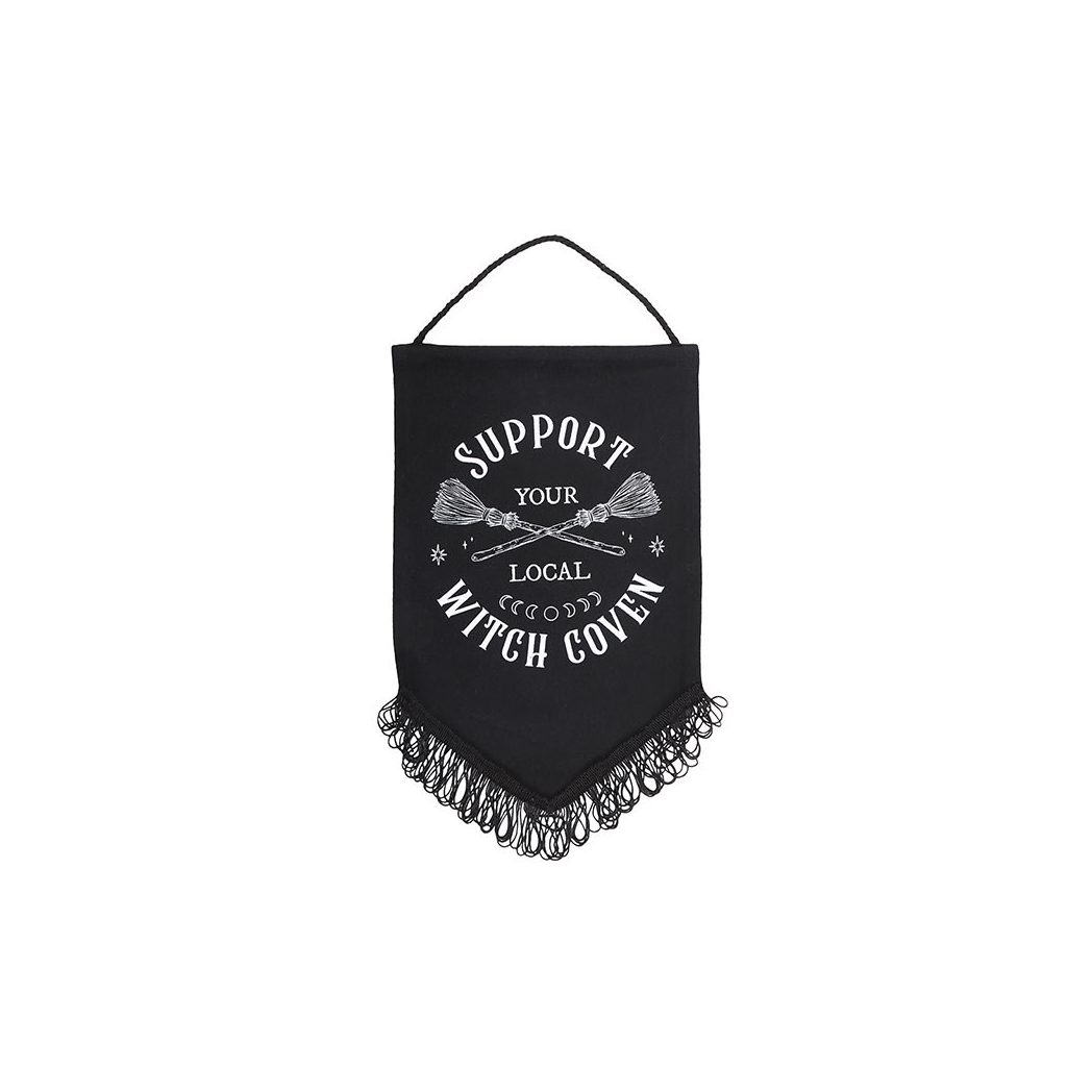Support Your Local Witch Coven Hanging Fabric Banner