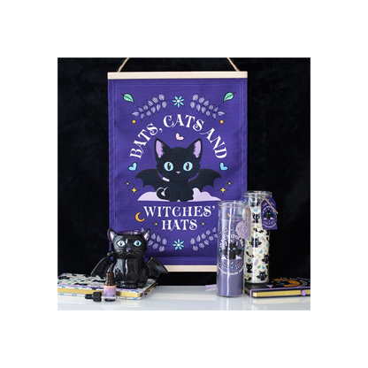 Bats, Cats and Witches Hats Fabric Wall Hanging