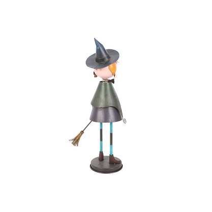 Metal Witch Ornament with Broom