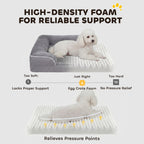 PawHut Dog Sofa Bed, Washable Pet Bed with Removable Cover and Non-Slip Bottom for Cats and Small Dogs, Grey