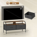 Industrial-Style TV Stand Cabinet - Brown