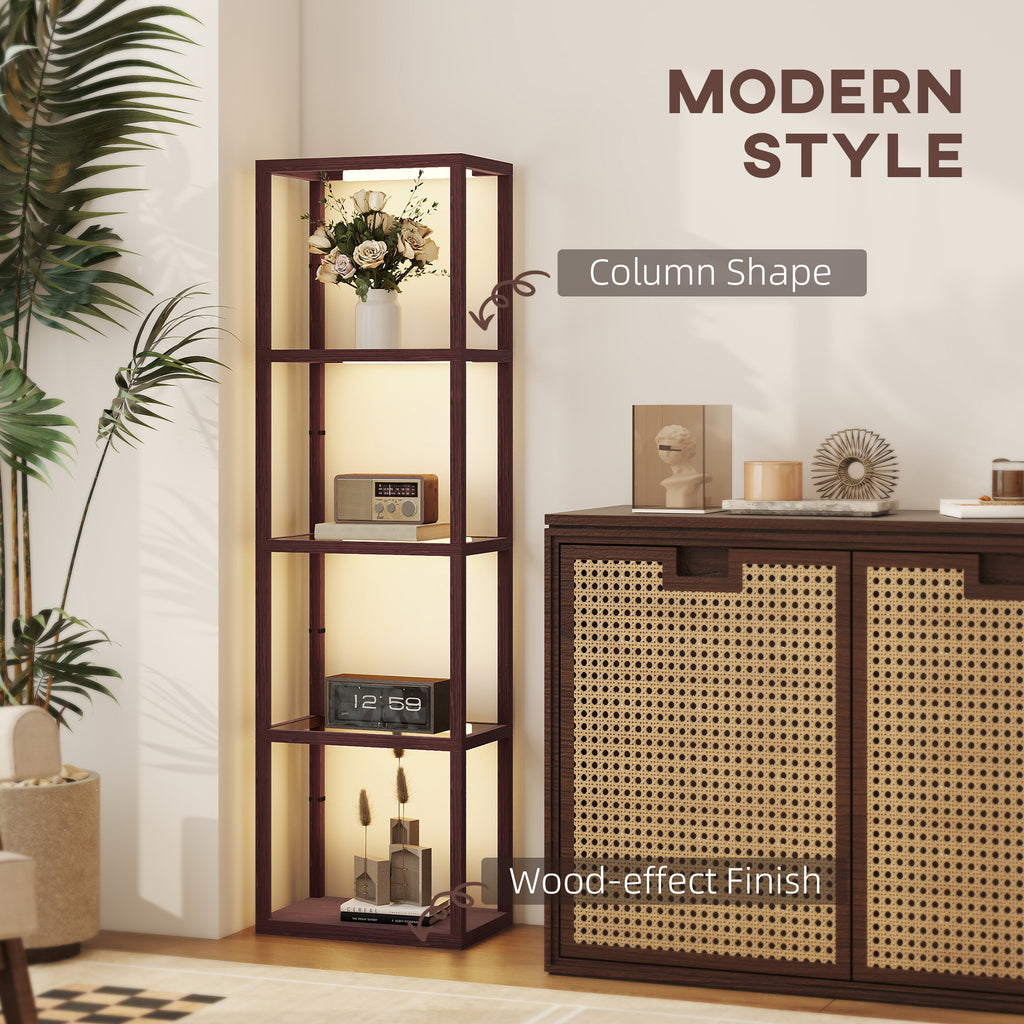 Four-Shelf Floor Lamp - Dark Brown