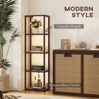 Four-Shelf Floor Lamp - Dark Brown