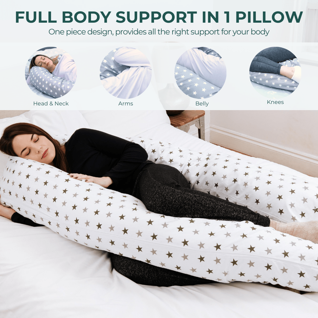 9 ft Maternity Pregnancy Pillow With Case - White