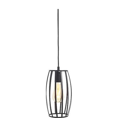 4lite Decorative Pear Cage Lighting Pendant for E27 Large Screw Fit Lamp (Bulb Not Included) - Matte Black