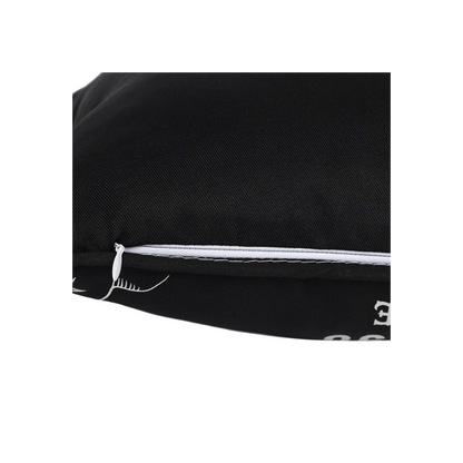 Small Rectangular Black and White Talking Board Cushion