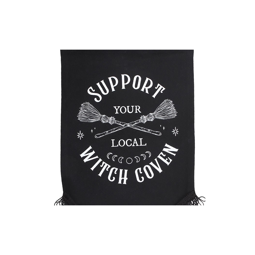 Support Your Local Witch Coven Hanging Fabric Banner