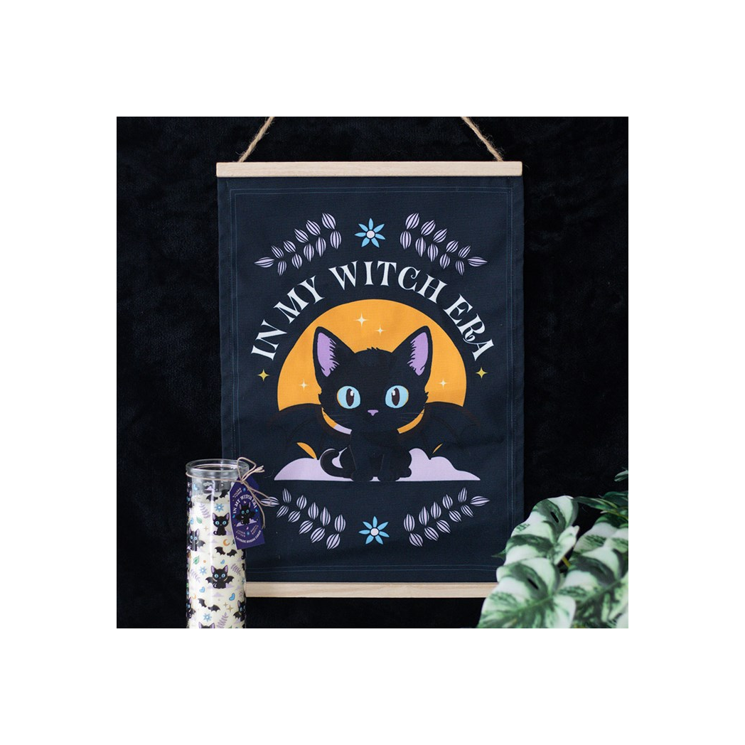In My Witch Era Bat Cat Fabric Wall Hanging