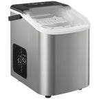 Ice Maker Machine Countertop, 9 Cubes Ready in 7 Mins, 12 KG in 24Hrs, 2 Sizes of Bullet, Self-Cleaning Ice Machine with Handle, Scoop & Basket for Home Kitchen Office RV, Stainless Steel