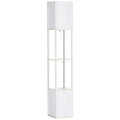 156cm Floor Lamp Shelving Unit - White