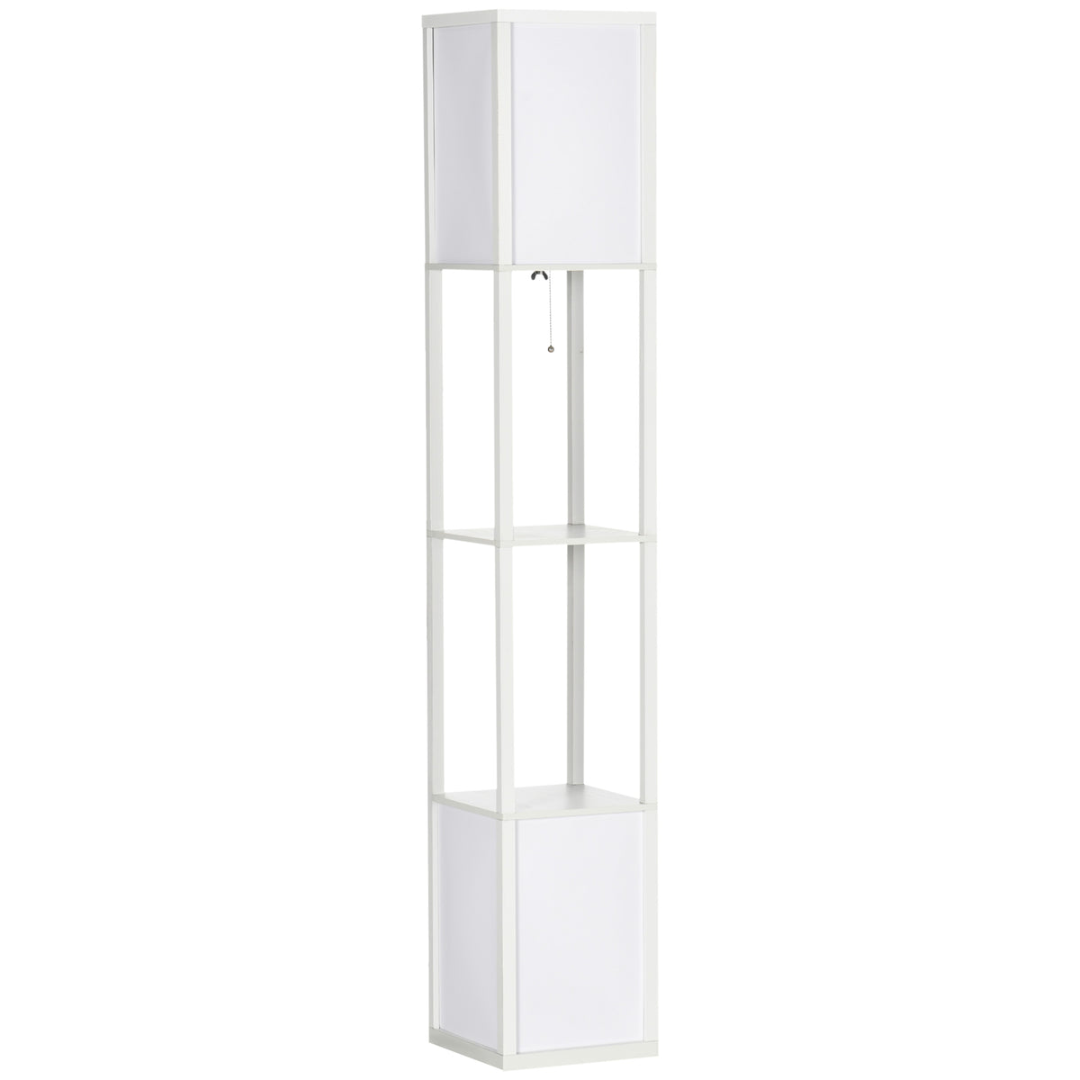 156cm Floor Lamp Shelving Unit - White