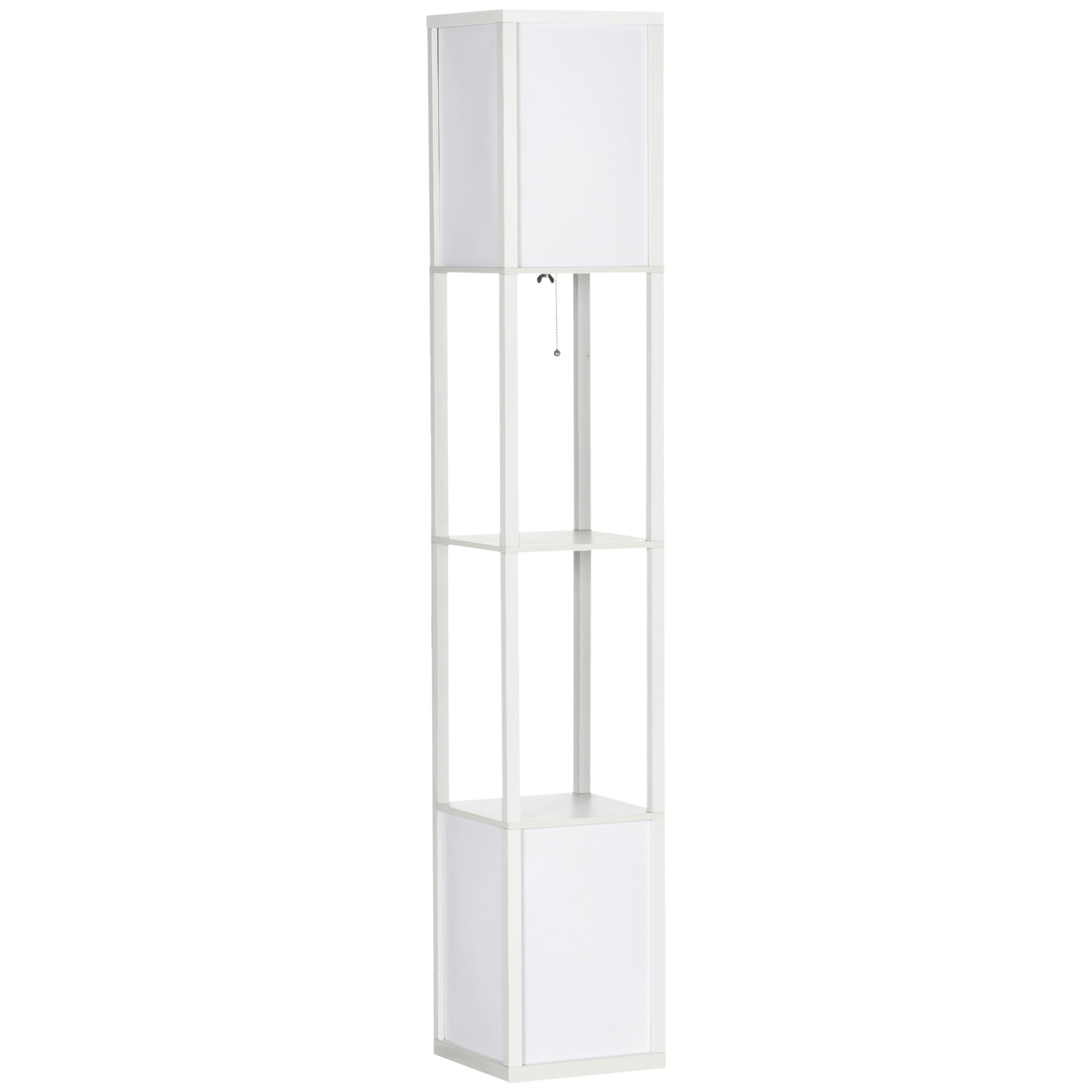 156cm Floor Lamp Shelving Unit - White