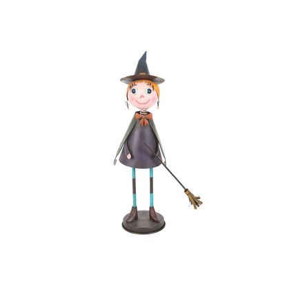 Metal Witch Ornament with Broom