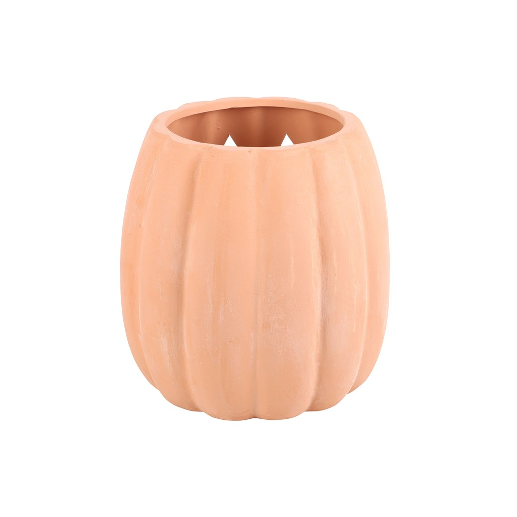 25cm Terracotta Cut Out Pumpkin Decoration