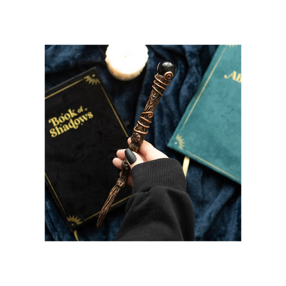 Protection Black Obsidian Crystal  Wand with Pouch