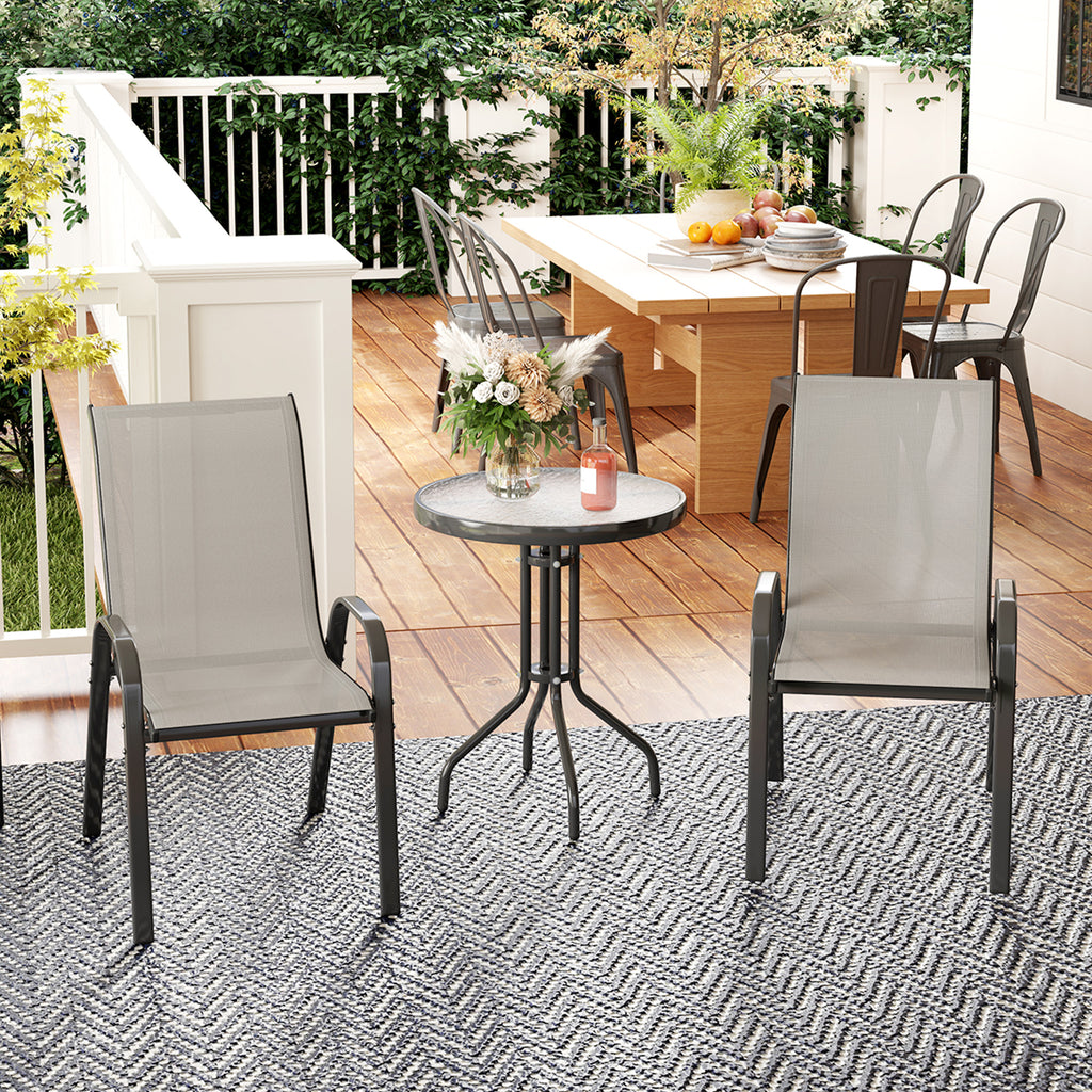 Outsunny Three-Piece Outdoor Garden Set - Light Grey