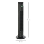 30'' Freestanding Tower Fan, 3 Speed 3 Mode, 10h Timer, 70 Degree Oscillation, LED Light, 5M Remote Controller, Dark Grey