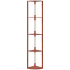 Corner Floor Lamp for Living Room Bedroom with Dimmable Warm White LED Light, Modern Tall Standing Lamp, Brown