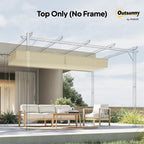 Outsunny Retractable Pergola Cover, 2.55 x 2.5 m Replacement Canopy Fabric for 3 x 3 m Frame, Roof Top Only, Cream White