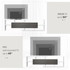 TV Cabinet with Wall Shelf for Wall-Mounted 65" TVs or Standing 40" TVs - White and Grey