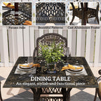 Outsunny Five-Piece Cast Aluminium Garden Dining Set - Bronze Tone