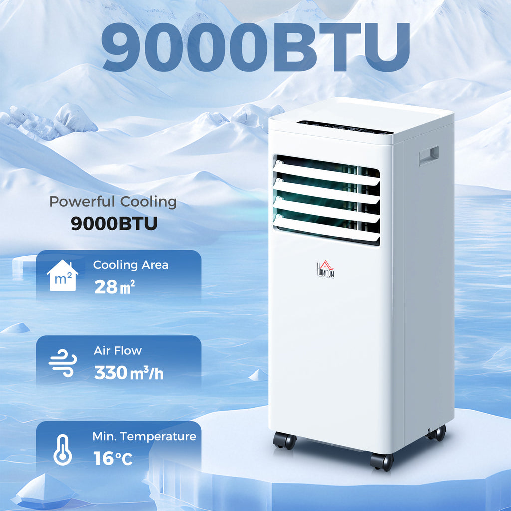 Portable Air Conditioner 9000 BTU, Air Conditioning Unit with Digital Display for Room up to 28?