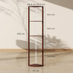 RGB Standing Lamp with Shelves, 4-Tier LED Floor Lamp with Multiple Lighting Modes, Brown