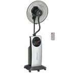 16" Pedestal Fan with Water Mist Spray, Humidifying Misting Fan, Standing Fan with 3 Speeds, 3.1L Water Tank, Timer and Electric Mosquito Killer Jack, Black