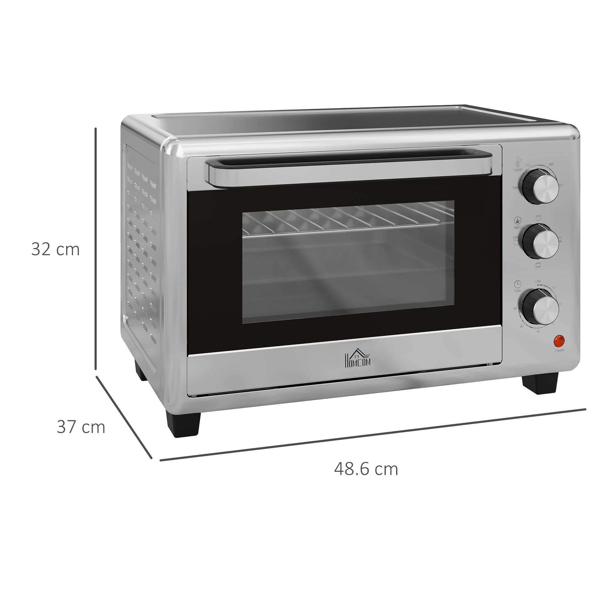30L 60-230? Mini Electric Oven, with Accessories - Silver Tone