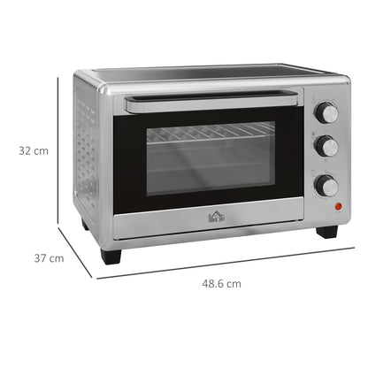 30L 60-230? Mini Electric Oven, with Accessories - Silver Tone