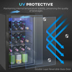 24 Bottle Wine Cooler, 68 Litre Capacity, 4-16°C Freestanding Drinks Wine Fridge with Glass Door, Black