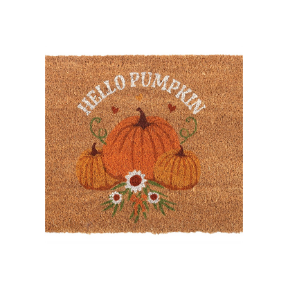 Natural Autumn Days Hello Pumpkin Doormat