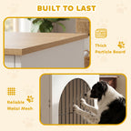 PawHut Dog Crate Furniture, Indoor Dog Cage with Double Doors for Large Breeds, Pet Kennel End Side Table