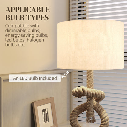 Nautical LED Table Lamp with USB Charging Port, Bedside Desk Lamp for Bedroom, Living Room, Home Office