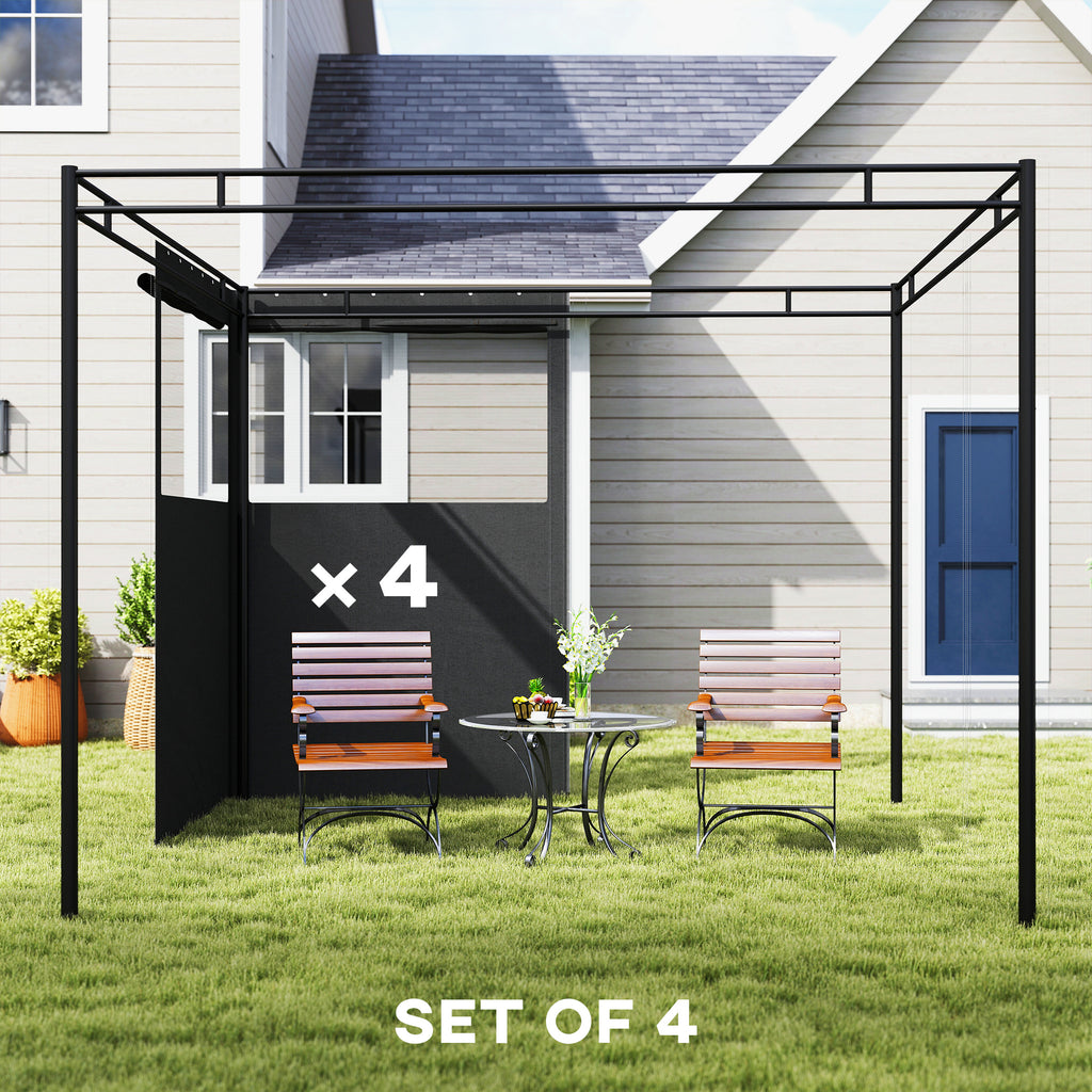 Outsunny 4 Pack Replacement Gazebo Curtains Privacy Panel for Most 3 x 3 m Gazebo, Outdoor Shelter Sidewalls, Dark Grey