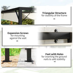 Outsunny 4 x 3 m Pergola, with Sliding Canopy - Cream