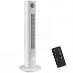 28dB Tower Fan for Bedroom, 36 inch, 8 m/s Velocity Standing Cooling Fan with 80° Oscillating, BLDC Motor, 12 Speeds, LED Display, 4 Modes, 12H Timer, Remote Control, White