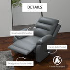 HOMCOM Electric Riser and Recliner with 8 Vibration Massage, PU Leather Power Lift Recliner Chair for Living Room with Side Pockets, Footrest, Grey