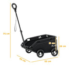 PawHut Pet Wagon Cart, Dog Stroller for Small Dogs and Cats with 4 Wheels, Safety Straps, Storage Bag, Mat